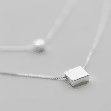 925銀飾&times;雙層方塊&times;雙層鎖骨項鍊