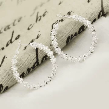 925銀針&times;碎片大圓圈&times;誇張耳環