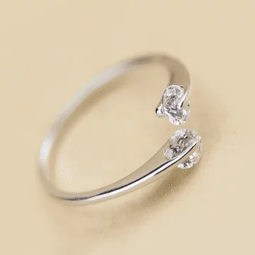 925銀飾&times;雙邊滾鑽&times;開口戒指