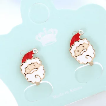 聖誕老公公×軟墊三角耳夾