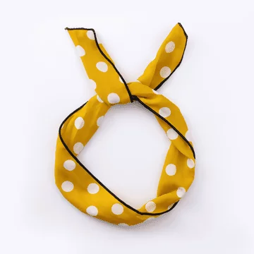 大波水玉點點×鐵絲髮帶×鮮黃