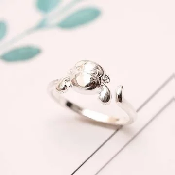 925銀飾&times;淘氣小猴長尾巴&times;開口戒指