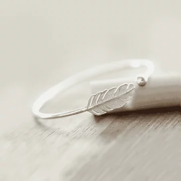 925銀飾&times;小羽毛&times;開口手環