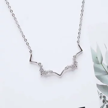 925銀飾×波浪V字晶鑽×鎖骨項鍊