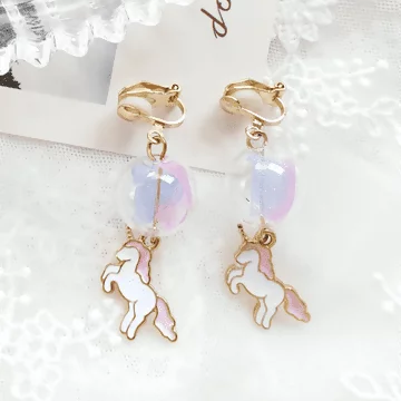 彩虹小馬琉璃球×軟墊三角耳夾