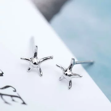 925銀針&times;五角海星&times;耳針