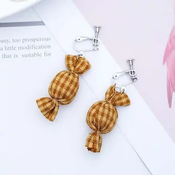 格子甜心糖果&times;螺旋耳夾&times;香蕉口味