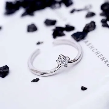925銀飾×優雅V字單鑽×開口戒指