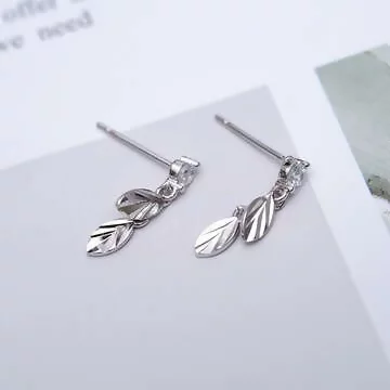 925銀針&times;清新玉葉&times;耳針