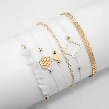 六邊星芒碎石愛心箭頭&times;六套件手鍊組