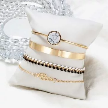 麥穗蜂巢大理石紋&times;四套件手鍊組