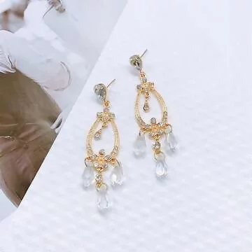 華麗巴洛克水鑽垂珠×吊墜耳環