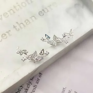 925銀針&times;蝴蝶紛飛&times;耳針