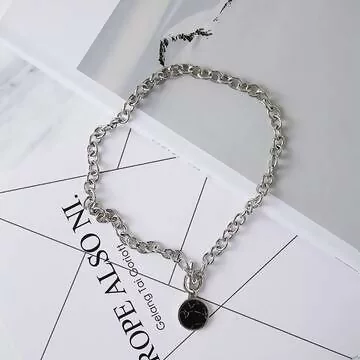 個性黑色大理石&times;項鍊