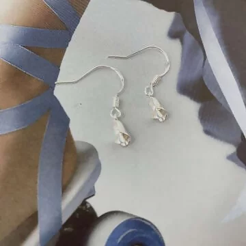 925銀針&times; 花苞待放&times;耳勾