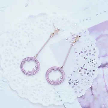 星月粉嫩圓環&times;吊墜耳環