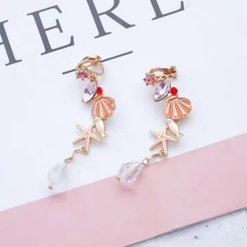 小魚海星貝殼×三角耳夾