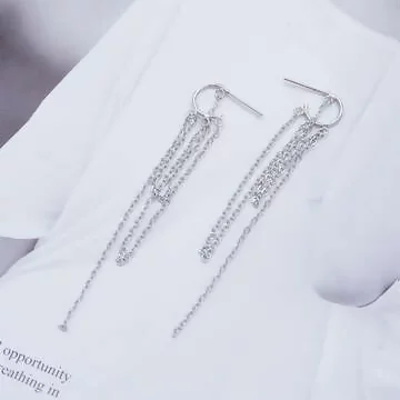 925銀針&times;垂簾流蘇瀑布&times;耳針
