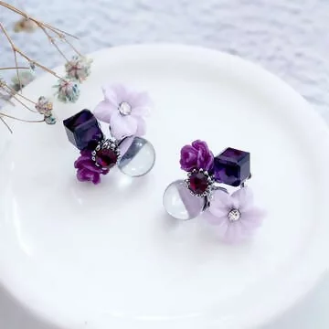 紫魅迷情&times;吊墜耳環