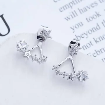 925銀針&times;星光閃閃&times;後掛式耳針