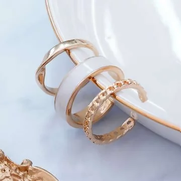 白寬扭結鍊條×三套件戒指組