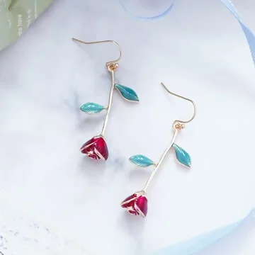 風中的玫瑰&times;吊墜耳勾