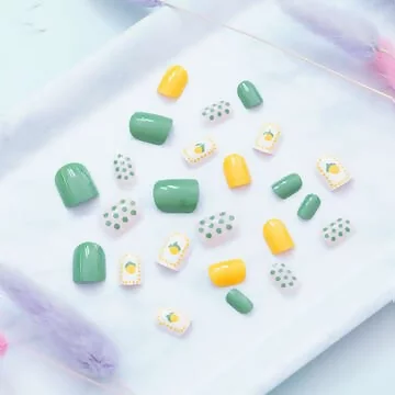 檸檬樹點點亮面&times;穿戴式手指甲片&times;二十四入