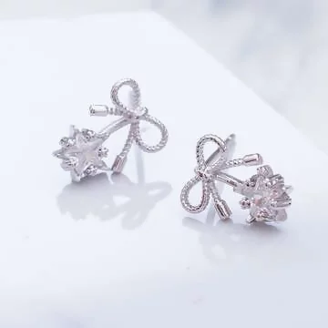 925銀針×星鑽蝴蝶領結×耳針