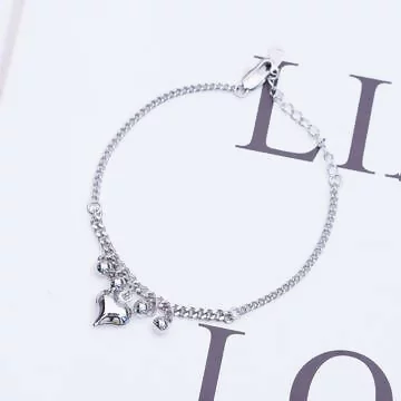 愛心垂墜圓珠&times;手鍊