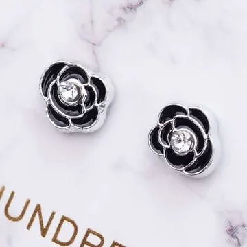 黑晶玫瑰花&times;磁吸耳夾/裝飾小物