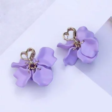 愛心紫花裙擺&times;吊墜耳環