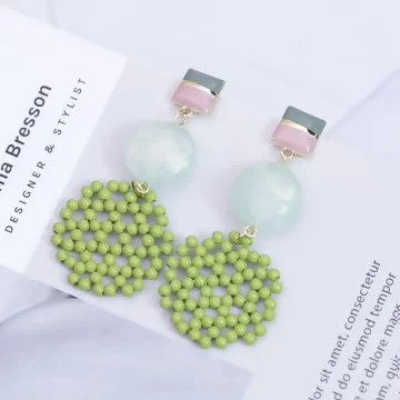 綠串珠珠薄荷糖&times;吊墜耳環