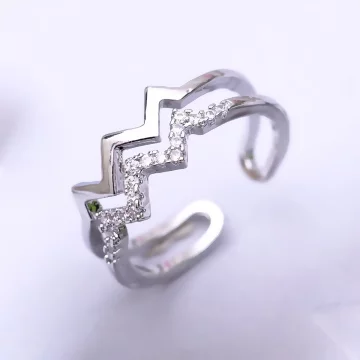 925銀飾&times;水漾波動&times;開口戒指