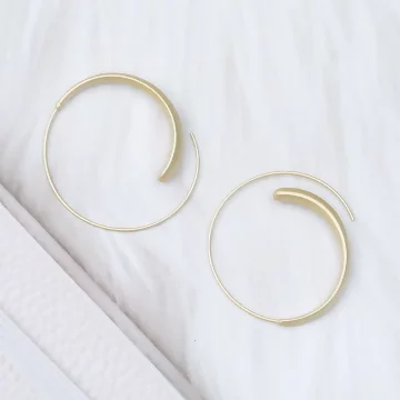 金色啞光個性螺旋&times;耳勾