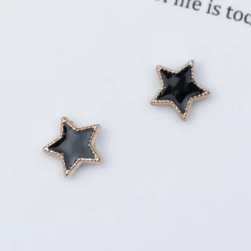 黑星星玫瑰金框&times;磁吸耳夾/裝飾小物