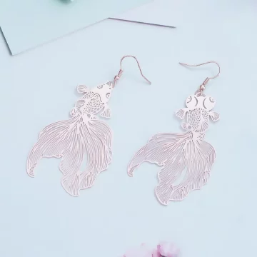 裙擺搖曳的金魚&times;不對稱吊墜耳勾