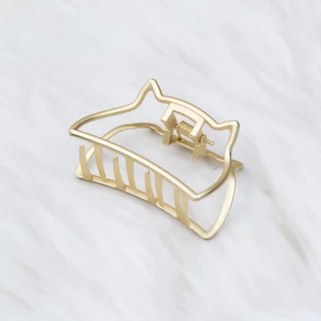 貓臉金屬線框&times;鯊魚髮夾