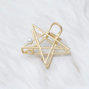 星星珍珠金屬線框&times;鯊魚髮夾