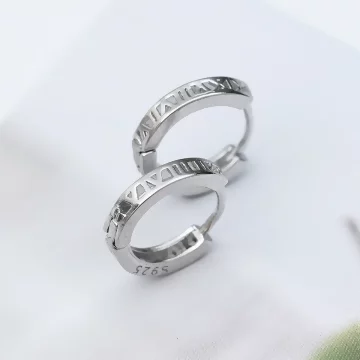 925銀針&times;羅馬數字&times;耳扣