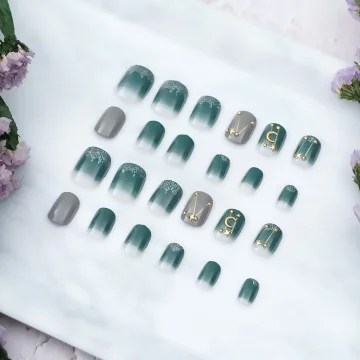 宇宙星象銀粉亮面×穿戴式手指甲片×二十四入