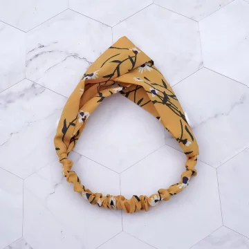 小雛菊雪紡紗&times;口罩防勒髮帶&times;鮮黃