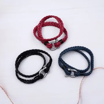 皮革交織&times;馬蹄扣手鍊/頸鍊二用&times;共三色