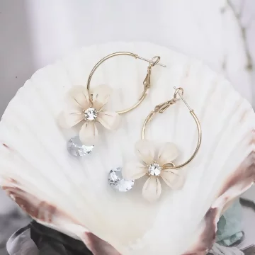 晶透小花之淚&times;吊墜耳環