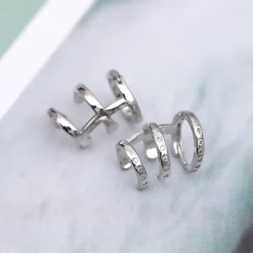 三圈小晶鑽×耳扣