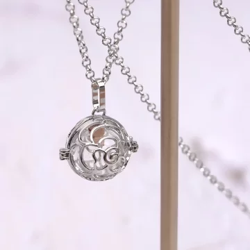 嬌豔玫瑰花&times;薰香玻璃寶瓶&times;長項鍊