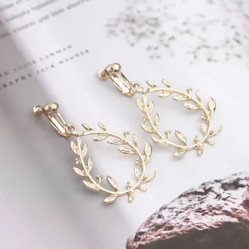 金色麥穗&times;螺旋耳夾