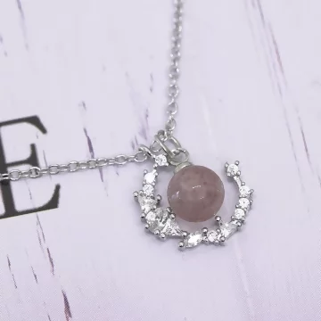 925銀飾&times;月亮草莓晶&times;鎖骨項鍊