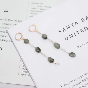 髮絲晶造型垂珠&times;吊墜耳扣