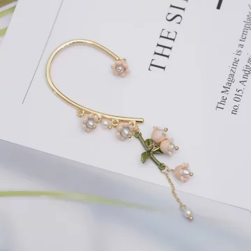 鈴蘭花甜美流蘇&times;單邊耳掛