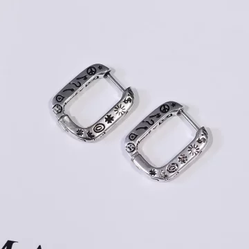 925銀針&times;復古U型印花塗鴨&times;耳扣